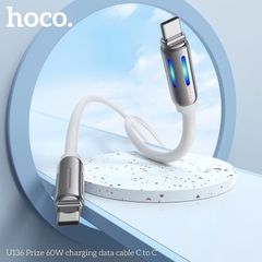 Cáp sạc nhanh 60w HOCO U136 (c-c) cáp 2 đầu type-c ra type c, dây silicon có đèn led báo sạc chính hãng [Bh 1 năm]