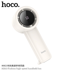 Quạt cầm tay HOCO HX63 5 cấp độ siêu mạnh quạt có màn hình hiển thị phần trăm pin siêu tiện lợi