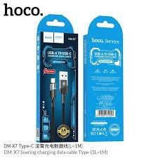 Cáp sạc nhanh 3A HOCO DM-X7 usb ra Type C dây dù kèm đèn led siêu đẹp chính hãng [BH 1 Năm]