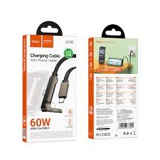 Cáp sạc 60W HOCO U150 2 đầu type c (Type C ra Type c; c-c) chân đế gập để đỡ điện thoại