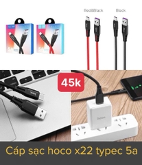Cáp sạc nhanh 5A  QUICK HOCO X22 type  c (usbA- type c, a-c)