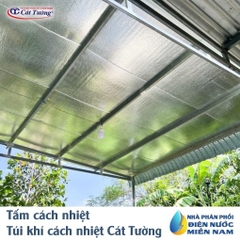 [Thanh Lý] Tấm cách nhiệt chống nóng, chống cháy túi khí Cát Tường P2 chính hãng (2 mặt xi mạ nhôm) cuộn 8m x 1.55m (12.4m2)
