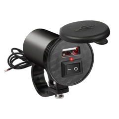 Cóc sạc điện thoại trên xe máy có công tắc 1 cổng usb [BH: 1 tuần]