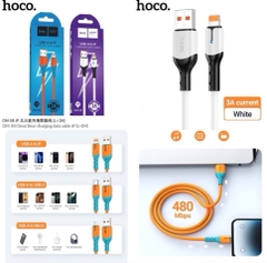 Cáp sạc nhanh 3A Hoco DM-X8 iphone (Usb ra iphone Lightning) dây silicon chính hãng [BH: 1 NĂM] / pktn sale
