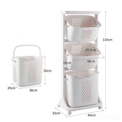 Kệ 4 tầng spa VN5567.3 có bánh xe, kệ nhựa đựng quần áo, đồ gia dụng, tả bỉm, đồ chơi 3 rổ tiện lợi