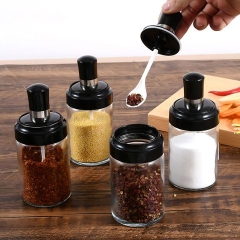 1 Hủ thủy tinh 250ml đựng gia vị nhà bếp kèm muỗng tiện dụng