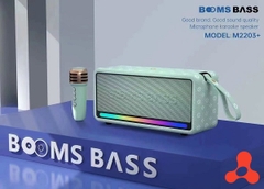 Loa bluetooth karaoke BOOMS BASS M2203+ kèm 1 micro không dây có đèn led siêu đẹp cực hay xách tay chính hãng [BH 6 tháng]