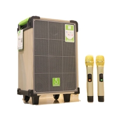 LOA KÉO DI ĐỘNG SOK-338 2.5 TẤC 150W THÙNG GỖ SIÊU HAY 2 MIC KO DÂY HÁT KARAOKE [BH 6 THÁNG]