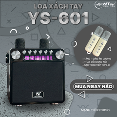 Loa bluetooth karaoke YOSD YS-601 kèm 2 micro không dây siêu đẹp cực hay xách tay chính hãng [BH 6 tháng]