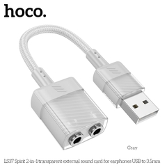 Cáp chuyển LS37 Spirit 2in1 cho tai nghe USB ra cổng 3.5 [BH: 1 năm]