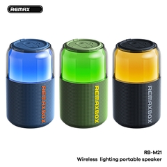Loa bluetooth REMAX Rb-M21 mẫu loa tròn với viên pin 1800mAh kèm đèn led siêu đẹp