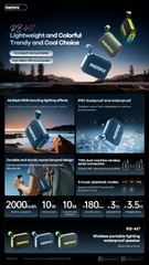 Loa bluetooth REMAX RB-M7 công suất 10w pin 2000mAh siêu trâu có móc siêu đẹp [Bh 1 Năm]