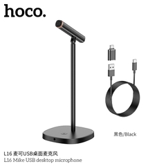 Micro thu âm, livestream HOCO L16 Mike Usb-C để bàn (desktop) chính hãng [BH 1 năm]