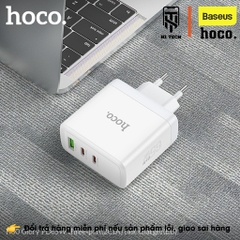 Cóc sạc nhanh 65w HOCO N30 cóc 3 cổng 1 cổng usb 2 cổng Type C sạc cùng lúc nhiều thiết bị [Bh 1 Năm]