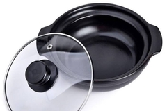 Nồi đất nắp kính chịu nhiệt 8 inch ~ 1.8L dùng kho cá, ăn mì cay tiện lợi