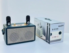 Loa bluetooth Karaoke mini M1000 có quai xách, tặng kèm 2 micro không dây [BH: 6 tháng]