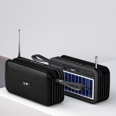 Loa Bluetooth kiêm đài FM LPV-61 sạc năng lượng mặt trời, có anten, quai xách [BH: 3 Tháng]
