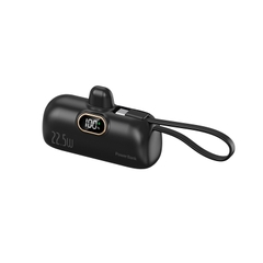 Pin sạc nhanh 22.5W Wekome WP-19 (CHUI TYPE-C gắn liền đt) 5.000mAh dự phòng, có màn hình hiển thị % pin, kèm cáp liền thân kiêm giá đỡ điện thoại [BH: 6 THÁNG]