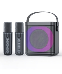 Loa bluetooth karaoke YOSD YS-307 kèm 2 micro không dây có đèn led 7 màu siêu đẹp cực hay xách tay chính hãng [BH 6 tháng]