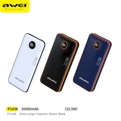 Pin sạc nhanh 22.5w AWEI P143K 10.000mAh dự phòng chính hãng QC3.0+PD 22.5W [Bh: 12 tháng]
