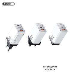 Cóc sạc nhanh 67W Remax RP-U159 PRO CN 3 cổng (1 cổng usb + 2 cổng type c) chính hãng [BH: 1 năm]