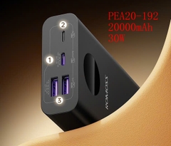 Pin sạc dự phòng ROMOSS PEA20 20000mAh sạc nhanh 30w kèm đèn led hiển thị phần trăm pin siêu đẹp