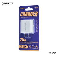 Cóc sạc nhanh 25W Remax U137 US, 1 cổng Type C chính hãng [BH 1 Năm]