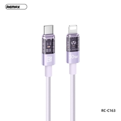 Cáp sạc nhanh 30W REMAX RC-C163 (c-l 1.2m) type c ra iphone lightning dây dù chính hãng [BH 1 năm]