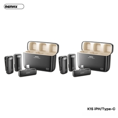 Micro không dây thu âm REMAX K15 (2 mic) iPhone Lightning có Dock Sạc - livestream youtube chính hãng [BH 1 năm]