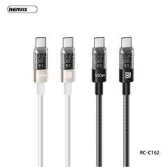 Cáp sạc nhanh 100W REMAX RC-C162 (c-c) 2 đầu Type-C ra TypeC dây dù chính hãng [BH 1 năm]