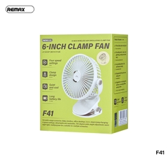 Quạt để bàn 3in1 kiêm quạt kẹp bàn, treo tường Remax F41 treo 4.5W 1200mAh 6 inch 5 cấp độ gió [BH: 1 NĂM]