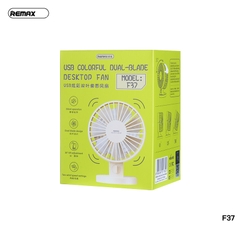 Quạt để bàn Remax F37 mini 2 tốc độ gió xoay 15 độ/ 30 độ cánh quạt kép chính hãng [BH: 1 NĂM]