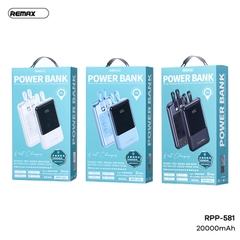 Pin sạc nhanh 22.5w Remax RPP-581, dung lượng 20.000mAh QC3.0+ PD22.5W kèm cáp liền pin đế hít, có màn hình led hiển thị chính hãng [BH: 1 NĂM]