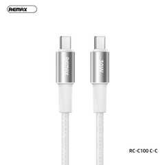 Cáp sạc nhanh 30w REMAX RC-C100 (c-c) 1.2m - 2 đầu type c ra type-c chính hãng [BH 1 năm]