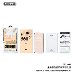 Kính cường lực iPhone 15 Pro Max REMAX WL-01 HD chính hãng cho các dòng iphone 11/ 12/ 13/ 14