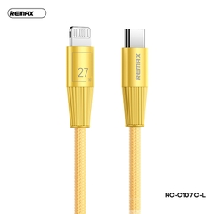 Cáp sạc nhanh 27W REMAX RC-C107 (c-l) type c ra iphone lightning dây dù chính hãng [BH 1 năm]
