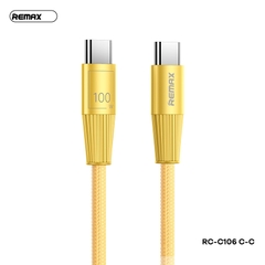 Cáp sạc nhanh 100W REMAX RC-C106 (c-c) 2 đầu Type-C ra TypeC dây dù chính hãng [BH 1 năm]