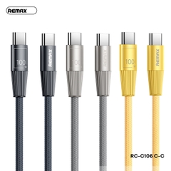 Cáp sạc nhanh 100W REMAX RC-C106 (c-c) 2 đầu Type-C ra TypeC dây dù chính hãng [BH 1 năm]