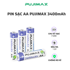 1 Hộp 4 viên pin sạc AA (2A) PUJI 3400mAh [BH: NONE]