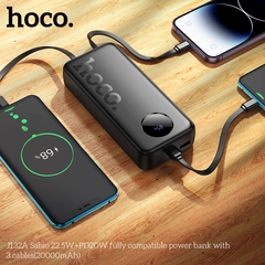 Pin sạc nhanh 22.5w HOCO J132A 20.000mAh dự phòng kèm 3 cáp liền pin có led chính hãng [BH 1 Năm]