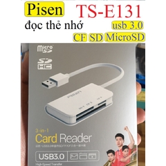 Đọc thẻ USB3.0 3 trong 1 One-Drive PISEN TS-E131 CF/ SD / TF chính hãng [BH 1 năm]