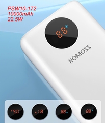 Pin sạc dự phòng ROMOSS PSW10 10000mAh sạc nhanh 22.5w kiêm màn hình led hiển thị pin siêu đẹp