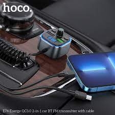 Sạc xe hơi Hoco E74 2in1 Bluetooth FM kèm cáp 18W chính hãng [BH: 1 năm]