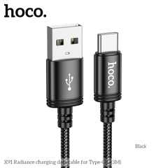 Cáp sạc Hoco x91 Type-C 3m chính hãng [BH 1 năm]
