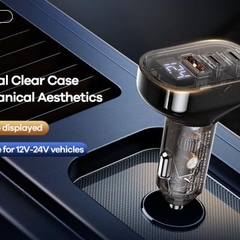 Cóc Sạc Nhanh Xe Hơi 72w REMAX RCC-351 có 1 Cổng Usb QC3.0 vs 2 cổng Typec PD vỏ trong suốt lộ mạch Chính Hãng RCC351 [BH 1 năm]