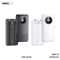 Pin sạc nhanh 22.5w REMAX RPP-37 10.000mAh dự phòng kèm cáp liền pin chính hãng [BH 1 năm]