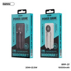 Pin sạc nhanh 22.5w REMAX RPP-37 10.000mAh dự phòng kèm cáp liền pin chính hãng [BH 1 năm]