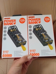 Pin sạc nhanh 120W max SYC S157 40.000mAh trong suốt 1 mặt, có màn hình hiển thị % pin, cáp liền thân, có dây treo chính hãng [BH: 1 NĂM]