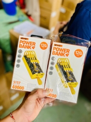 Pin sạc nhanh 120W max SYC S157 40.000mAh trong suốt 1 mặt, có màn hình hiển thị % pin, cáp liền thân, có dây treo chính hãng [BH: 1 NĂM]