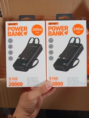 Pin sạc nhanh 240W max SYC S160 20.000mAh, có màn hình hiển thị % pin, cáp liền thân, có dây treo chính hãng [BH: 1 NĂM]